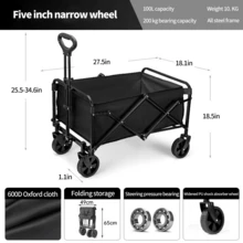 1 件折叠露营车，户外旅行车多功能拖车，可折叠旅行车，适合露营、野餐、户外活动 - 彩色 - 查看 2