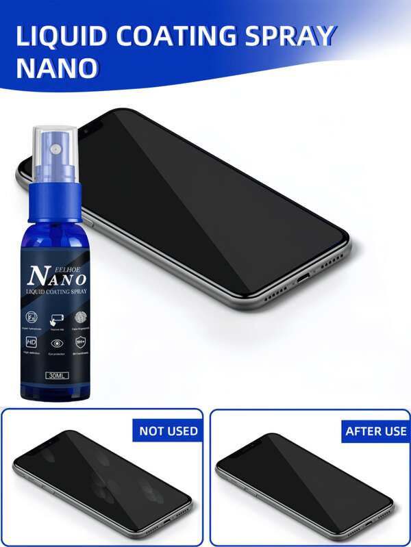 1/2 pieza Spray revestimiento de teléfono celular Revestimiento impermeable para mano Rociador para pantalla de vidrio Capa oleofóbica líquida (Envío aleatorio de empaque nuevo y antiguo)