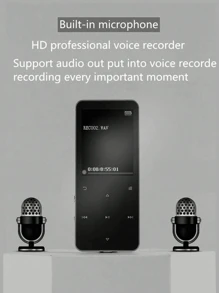 مشغل موسيقى معدني صغير mp3 بتدفق عالي الجودة mp4 قابل للتسجيل مع إمكانية التشغيل الخارجي - بطاقة الذاكرة تُشترى بشكل منفصل
