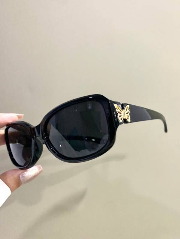 Futuristic Glasses Rectangle, Fashion Eyeglasses, Butterfly Metal Hinge Glasses Women And Men