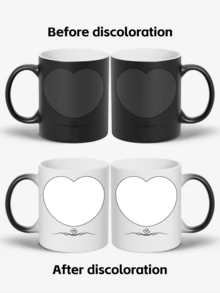 1 件个性化魔术咖啡杯，11 盎司带照片、图片 - 热定制咖啡杯变色杯，个性化心形魔术杯，情人节礼物，个性化，独特，适合送给他/她周年纪念日、情人节、母亲节、生日、儿童节、父亲节、毕业典礼、婚礼、乔迁之喜，餐厅、客厅、卧室、办公室、茶室、家庭、学校