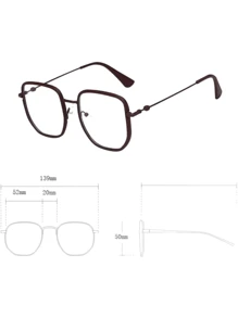 1 paire de lunettes non-correctrices pour femmes avec monture carrée en TR et branches en métal personnalisées