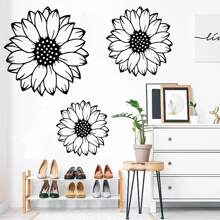 3 Pieces Metal Sunflower Wall Art, Rustic Garden Decor For Outdoor Fence, Living Room, Bedroom, Patio & Porch, No Power Required, Suitable For Modern Home Decor, Home Decoration, Room Decor, Bedroom Decor