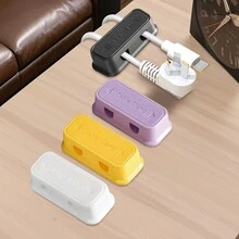 Magnetic Cable Organizer, Desktop Or Wall Mounted Charging Cable Holder, Wire Clips, Plug Hooks - Multicolor - View 9