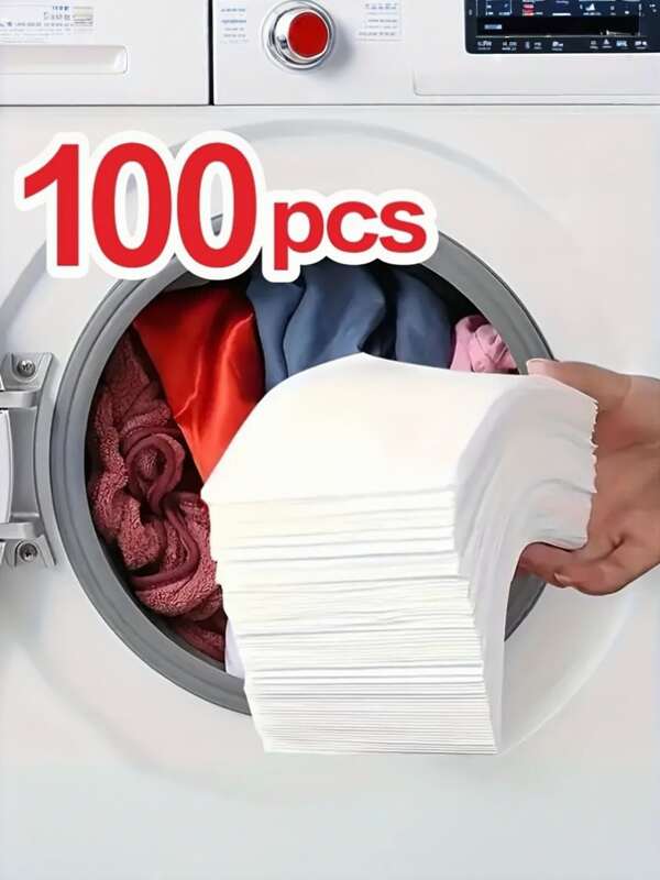 50/100 pièces Feuilles capteur de couleur pour la lessive - Anti-transfert de teinture, lingettes absorbantes pour la saleté pour la machine à laver, prévient les couleurs qui déteint, renforce la protection des vêtements, accessoires pour la buanderie