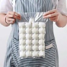 10 حقيبة/كيس قوالب ثلج 24 شبكة، صينية ثلج بلاستيكية بتصميم مبسط شفاف من الشبك متعدد الاستخدامات للثلاجة، حقن المياه، إغلاق ذاتي، عصير الفاكهة الصيفي، التبريد، صينية ثلج، حقيبة حفظ طازج للطعام البلاستيكية، قالب ثلج من مادة البي اي، حافظة باردة أداة شرب صيفية - متعدد الألوان - مشاهدة 8