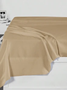 1pc Double Flat Bed Sheet Cotton And Cozy For Bedroom - Mustard Yellow - View 2