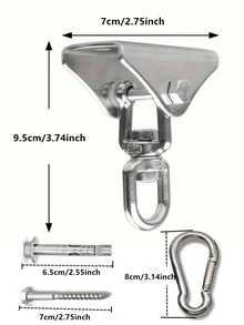 6pcs/Set 304 Stainless Steel Hammock Hardware Kit - Rust-Proof And Durable Swing Hooks - Multifunctional, Easy-Install Swivel Hook Design For Hammocks, Yoga, Punching Bags, Swing Accessories