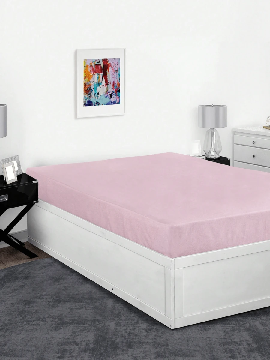 1pc Double Flat Bed Sheet Cotton And Cozy For Bedroom - Pink - View 1