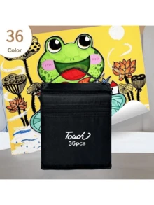 马克笔套装，彩色马克笔，学生绘画学习用品，双头马克笔，适用于绘画、素描、动漫设计、建筑设计、环境艺术设计、服装设计、室内设计等，可混合多种颜色，美术用品。非常适合作为复活节、生日礼物，提供 12/24/30/36/40/48/60/80/100/120/168/204 色套装，返校必备。 - 彩色 - 查看 18