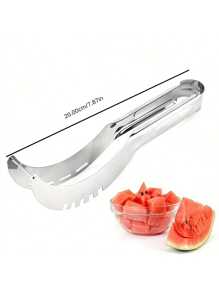 1pc Stainless Steel Watermelon Slicer, Melon Ball Machine Stainless Steel Melon Spoon With Corer, Multifunctional Fruit Cutter Kitchen Tools