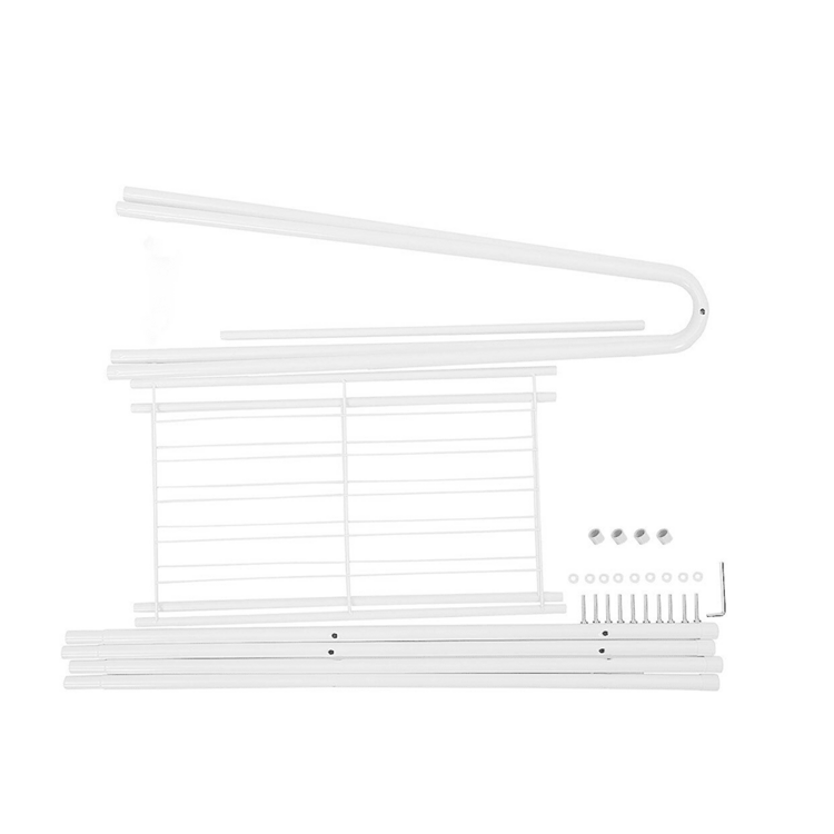 Clothes Rail Rack Storage Shelfs Metal Garment Dress Shirts Hanging Display Shoes Stand - White - View 4