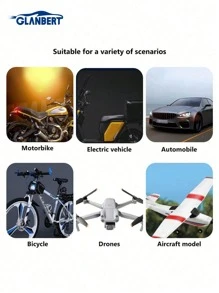 GLANBERT 1 set Luce di segnalazione mini a LED RGB per moto, luce di segnale con telecomando, luce di avvertimento impermeabile per auto, drone