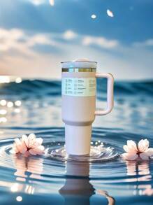 Sanrio Nouveau modèle 2025 Gourde isotherme en acier inoxydable H2.0 Flamant rose pour la Saint Valentin, bouteille d'eau en acier inoxydable à double paroi isolée sous vide. Tasse de voyage pour boissons glacées, parfaite pour les déplacements, la maison, le bureau et les rafraîchissements d'été, avec poignée et paille