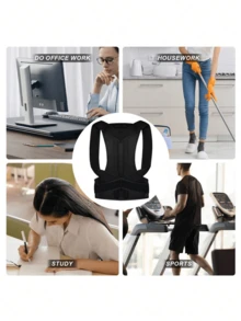 1 件舒适贴合姿势矫正器，男女适用 - 可调节、透气矫形支具 - 无缝上背部、脊椎、颈部和肩部支撑 - 适合日常佩戴，锁骨稳定 - 促进健康姿势，防止懒散健身配件腰带 - 彩色 - 查看 6