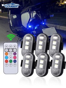 GLANBERT 1 set Luce di segnalazione mini a LED RGB per moto, luce di segnale con telecomando, luce di avvertimento impermeabile per auto, drone