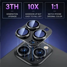 Camera Lens Protector Compatible With Iphone 16pro 15plus 14 13mini 12 11 Pro Max/15 14 13 11 Pro, Armor Camera Screen Protector Accessories, Frosted Surface, More Advanced, Suitable For Protective Case, High-Definition Tempered Glass, Anti- Protection Black Gift For Birthday, Family, Friends Alloy Metal With Tempered Glass Full Cover, Lens Protector, Phone Accessories