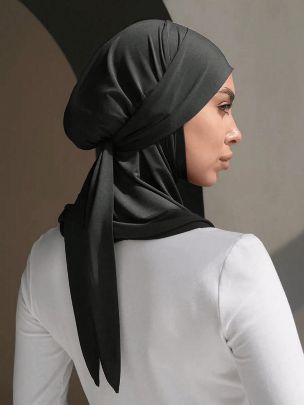 1pc Women Plain Women Hijab, Balaclava Neck Gaiter With Adjustable Drawstring, Elastic Seamless Bandana Headband For Daily Life, Sports, Yoga, Fitness, Fashion, Breathable & Comfortable