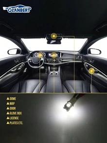 GLANBERT 42/24/14pcs Pack LED Car Interior Lights T10 T5 1156 6000K SMD LED White Interior Light Bulbs Replacement License Plate Reading Light Bulb - White - View 6