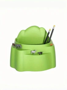 1 Stück multifunktionale Desktop Bürobedarf & Kosmetik Aufbewahrungsbox, Kreativer Büroartikel Stiftehalter Organizer