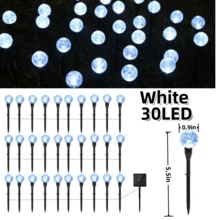 30 Lights/50 Lights Solar LED Outdoor Lights, Lawn Patio Garden Villa Decorative Lights, Solar Ground Plug Bubble Globe Lights, Suitable For Party Camping, Garden Lawn Lighting Decoration