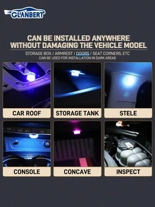 GLANBERT 2/4/10颗汽车LED装饰灯3颗LED高亮度防水遥控灯RGB家居氛围装饰灯