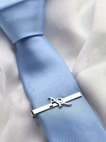 Ein Stück personalisierte Edelstahl Krawattennadel - individualisierte Initialen für Männer, Hochzeiten und formelle Anlässe, Hochzeitsaccessoires | Personalisierte Krawattennadel | Strapazierfähiges Hochzeitsaccessoire, Hochzeitsschmuck, das perfekte Geschenk zum Vatertag