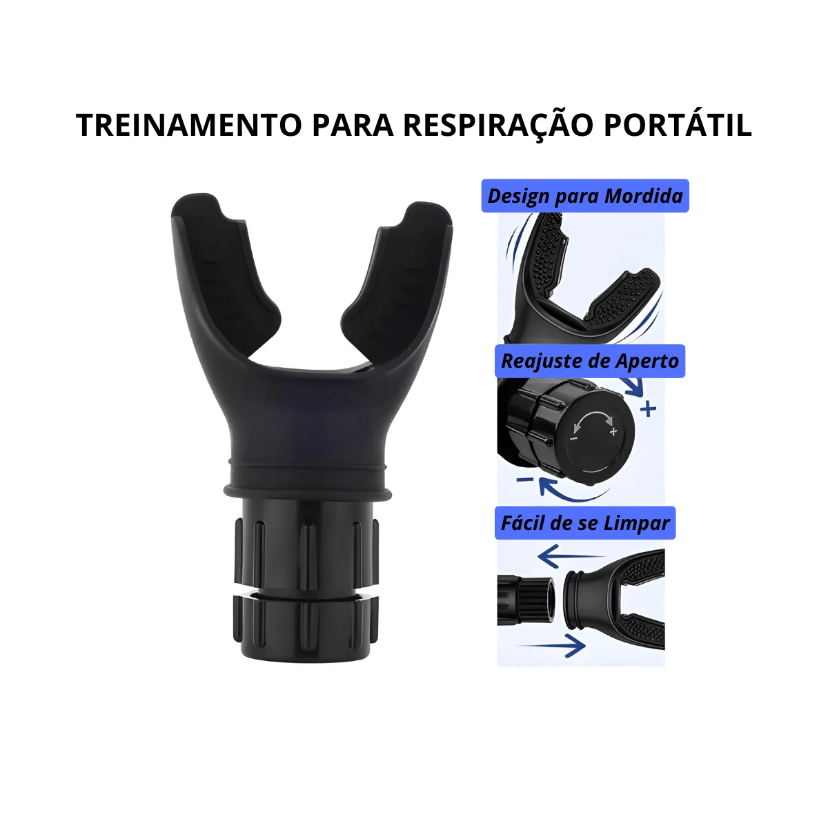 Treinador de Respiração Expiratório para Exercício Pulmonar Portátil com Resistência Ajustável