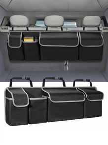 Organisateur de siège automobile en tissu Oxford 600D à grande capacité, ajustement universel - poches multiples - solution de rangement pour véhicule, matériau en fibre de polyester