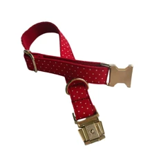 New Soft Velvet Polka Dot Pattern Pet Dog Collar, Adjustable Size Suitable For Large, Medium And Small Dogs, Soft Velvet Material, Durable Zinc Alloy Buckle, Gold Plated, More Sturdy Than Plastic Buckle, Easy To Tighten And Quick Release (Random Color Sent Due To Fabric Batch Difference)