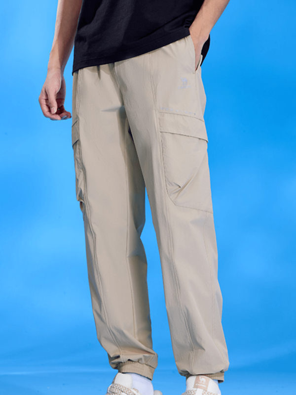 CAMEL CROWN Men's Sports Casual Trousers, Camel Sports Overalls Spring And Summer Thin Sunscreen Quick-Drying Woven Cuff Sweatpants Casual Hiking Pants