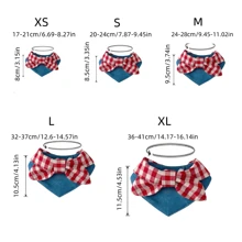 Fashionable INS-Style Colorblock Denim Bow-Tie Pet Bib Scarf, Essential For Adorable Pets