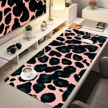 Leopard Print Desk Mat, Aesthetic Boho Abstract Mouse Pad, Cute Animal Print Desk Pad, Pink Black Green Large Gaming Desk Mat, Gift For Herschool Supplies,Back To School