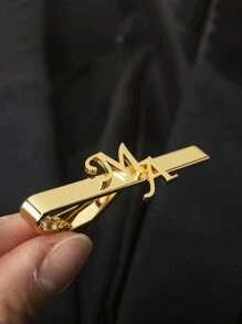 Ein Stück personalisierte Edelstahl Krawattennadel - individualisierte Initialen für Männer, Hochzeiten und formelle Anlässe, Hochzeitsaccessoires | Personalisierte Krawattennadel | Strapazierfähiges Hochzeitsaccessoire, Hochzeitsschmuck, das perfekte Geschenk zum Vatertag