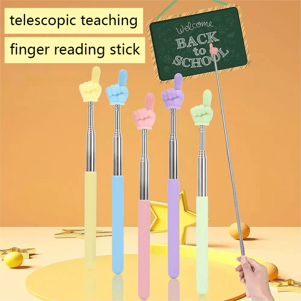 1Pc Retractable Index Finger Reading Stick, Reading Pen For Teachers, Blackboard Piano Guided Reading Pen, Office Drawing Marker, Suitable For Studying, Office, Christmas Gifts, Various Colors