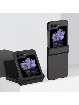 1pc Solid Color PC Foldable Phone Case, Protecting And Preventing Falls For:SamsungGalaxy Zflip 3/Zflip 4/Zflip 5/Zflip 6/Zflip 7/OPPO Find N3 Flip/OPPO Find N2 Flip/ Razr 50 Ultra/ Razr 40 Ultra/ Razr 40/ Razr 50/Vivo X Flip Waterproof Shockproof Anti-Fall Scratch Resistant