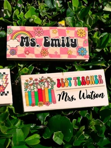 Borrador personalizado de pizarra blanca para maestros, regalo personalizado de agradecimiento para maestros, borrador de pizarra con marcador, regalo con nombre personalizado para maestros, regalo de vuelta a la escuela para maestros, 1 pieza de marcador al azar