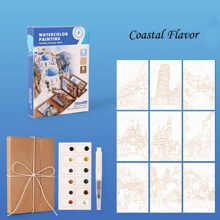 9 قطعة/مجموعة أدوات ورقة الأكوارل، تشمل ألبوم الصور الكرافت السميك، فرشاة، لوازم الرسم DIY، مناسب لحفلات الكبار، أنشطة الوقت الحر، هدايا