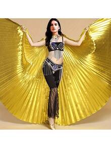 1pc Belly Dancing Wings, Dance Performance Props, Radius 55.12 Inches/140.0 Cm (Without Stick) - Multicolor - View 11