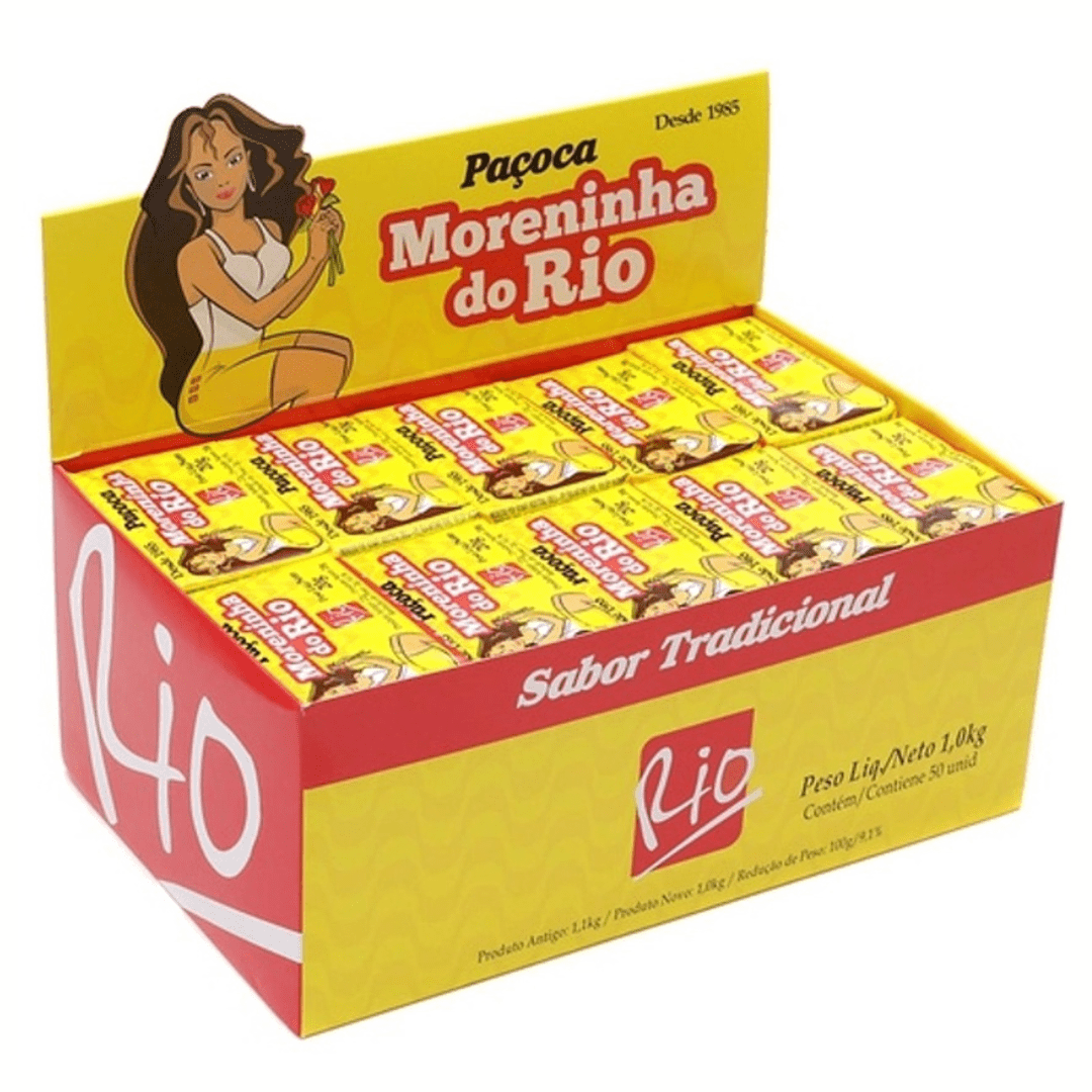 Paçoca Moreninha Do Rio Com 50 unidades 1Kg - Rio