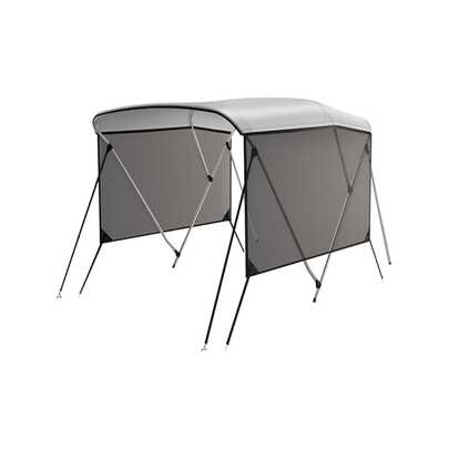 Fulvari 3 Bow Bimini Tops With Mesh Sidewalls,PU Coating Canvas With 2 Straps,2 Rear Support Poles,Easy Assembly