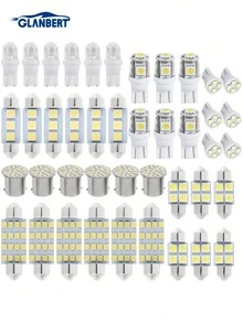 GLANBERT 42/24/14pcs Pack LED Car Interior Lights T10 T5 1156 6000K SMD LED White Interior Light Bulbs Replacement License Plate Reading Light Bulb - White - View 2