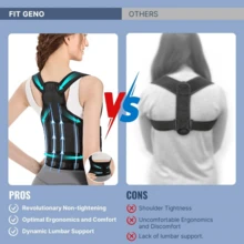 2025 Newest 1pc Back Brace Posture Corrector For Women And Men Back Straightener Scoliosis And Hunchback Correction Fully Adjustable Shoulder Support Spine Corrector Support Adjustable Posture Trainer Gym Accessories Lumbar Girdles - Black - View 8