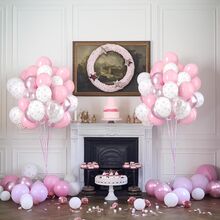 50 Peças Conjunto de Balões com Laço Rosa e Branco, Balões de Látex de 14 Polegadas, Perfeito para Aniversário, Casamento/Chá de Bebê, Guirlanda de Balões ou Arco de Balões e Decoração de Festa (Conjunto de Laços) - Multicolorido - Visão 6