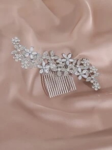 1件波西米亚浪漫新娘伴娘婚礼花朵发梳，水晶水钻新娘伴娘花朵头饰，水钻花朵发夹，新娘侧梳，女士发饰，适合晚宴、婚礼、特殊场合。送给新娘、伴娘和宾客的礼物，情人节配饰 - A - 查看 13