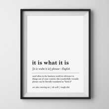 1 Pieza Póster de lienzo moderno sin marco "It Is What It Is", arte de pared divertida con definición, decoración de habitación estética, pintura de arte para regalo, imagen de pared para oficina, sala de estar, dormitorio, comedor, dormitorio, decoración de pared para el hogar y la oficina