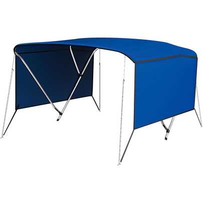 Fulvari 3 Bow Bimini Tops With 2 Removable Side Curtains,PU Coating Canvas With 4 Adjustable Windproof Ropes,Easy Assembly