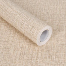 1 rollo de papel tapiz imitación de lino de paja gris claro, fácil de pelar y pegar, desmontable, autoadhesivo, con textura de relieve natural, fácil de combinar, decoración de habitación, 15.74 pulgadas x 118.11, papel tapiz decorativo para sala de estar, baño, cocina - Lino Beige - Ver 2