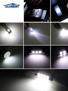 GLANBERT 42/24/14pcs Pack LED Car Interior Lights T10 T5 1156 6000K SMD LED White Interior Light Bulbs Replacement License Plate Reading Light Bulb - White - View 4