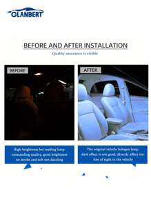 GLANBERT 23pcs/20pcs Automotive LED Lighting Accessory Set: T10 Side Marker Light, Dual-Tip Reading Light, Door Interior Light, License Plate Light